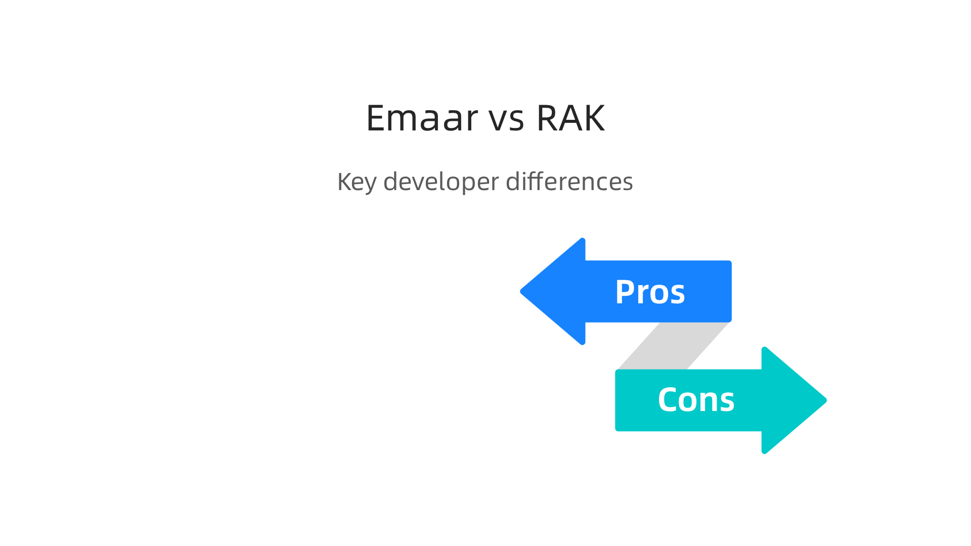 A direct comparison highlighting the main distinctions in portfolio, pricing, and target audience between Emaar and RAK Properties.