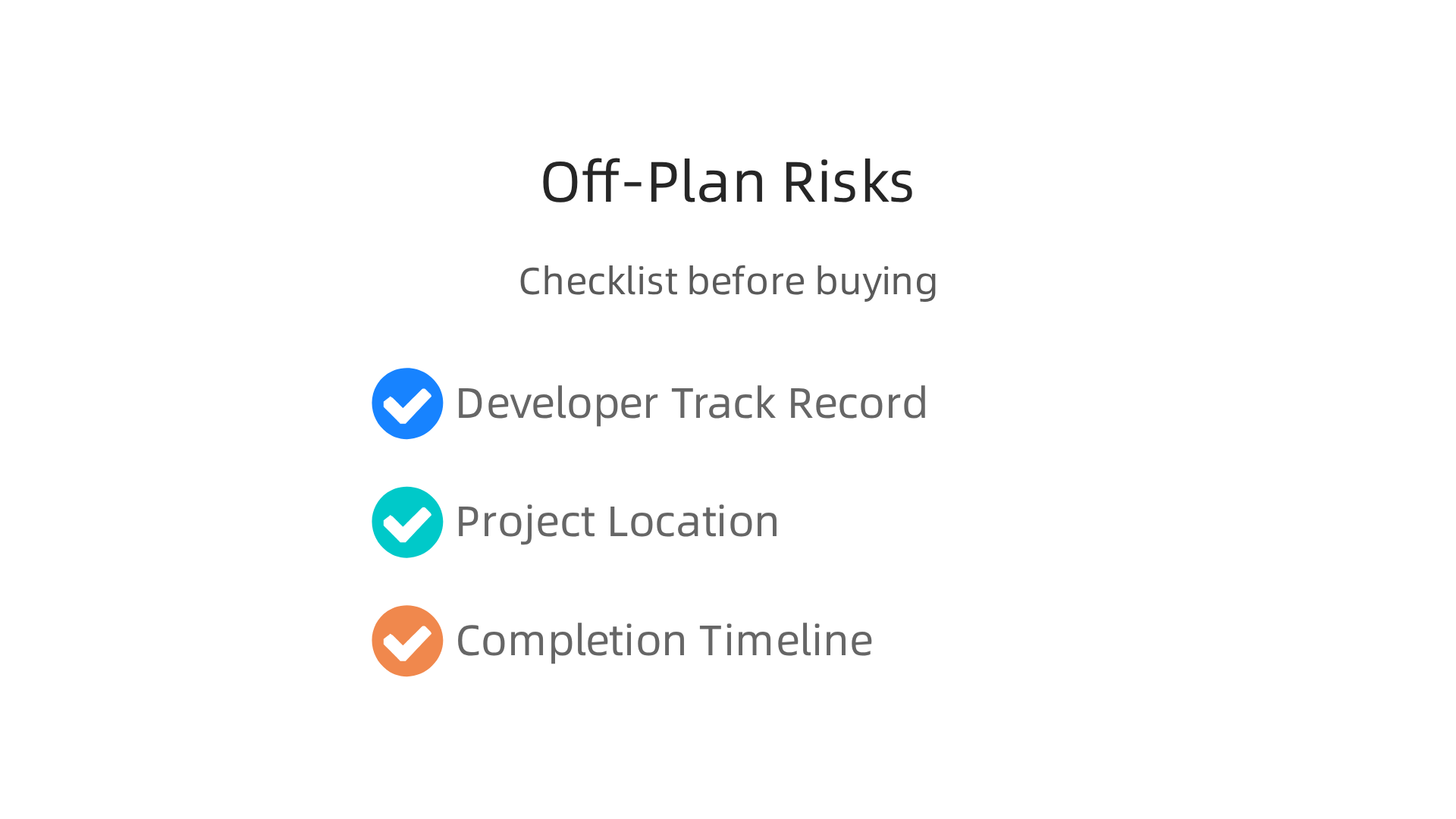 A checklist of key risks to consider before investing in off-plan properties in Dubai.