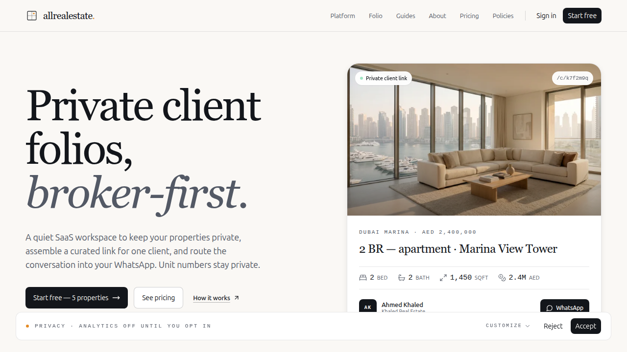 Screenshot of AllRealEstate.ae, providing guidance on UAE advertiser permits for real estate social media.