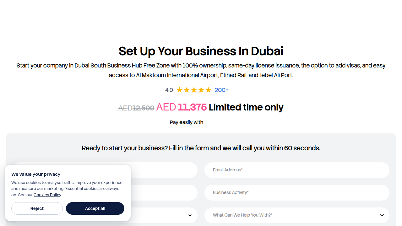 Screenshot of the Dubai South blog homepage, a relevant resource for real estate regulatory information in Dubai.